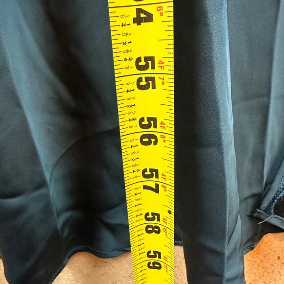 Lulus Classic Elegance Green Satin Sleeveless Mock Neck Maxi Dress Medium - Picture 10 of 14